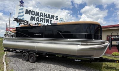 🎣 NEW 2026 Crest Conquest SE220 Fish Tritoon | Mercury 150XL 4-Stroke Motor